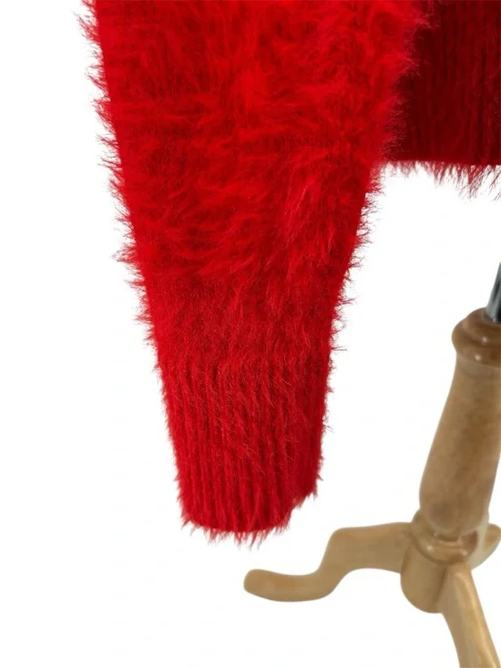 Sanctuary Scarlet Red Pullover Eyelash Sweater Women’s Size Extra Small - Picture 4 of 8